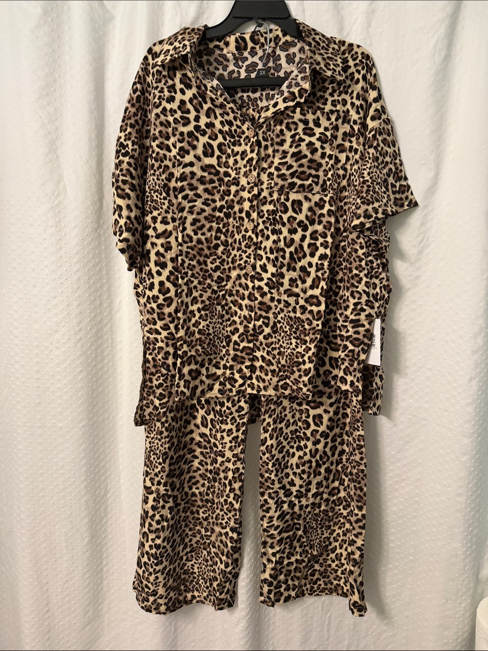 Katch Me Women’s 2 Piece Leopard-Print Set - Tan/Brown/Black
